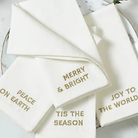 Threadmade Joyful Sentiment Embroidered 4-pc. Napkins