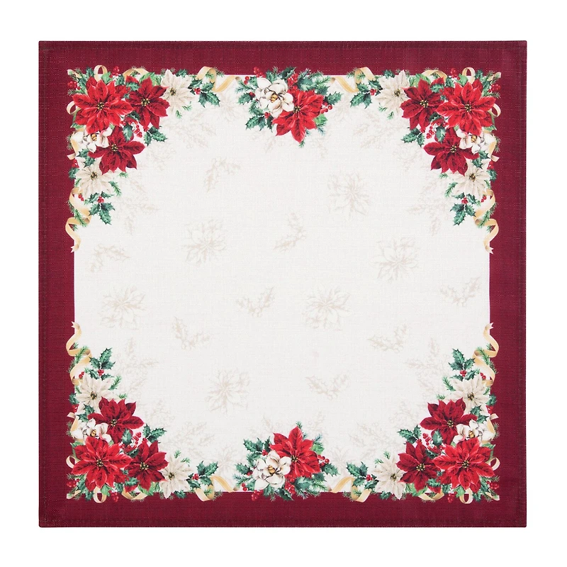 Elrene Home Fashions Poinsettia Garlands Engineered 4-pc. Napkins