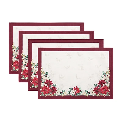 Threadmade Poinsettia Garlands Engineered 4-pc. Placemat