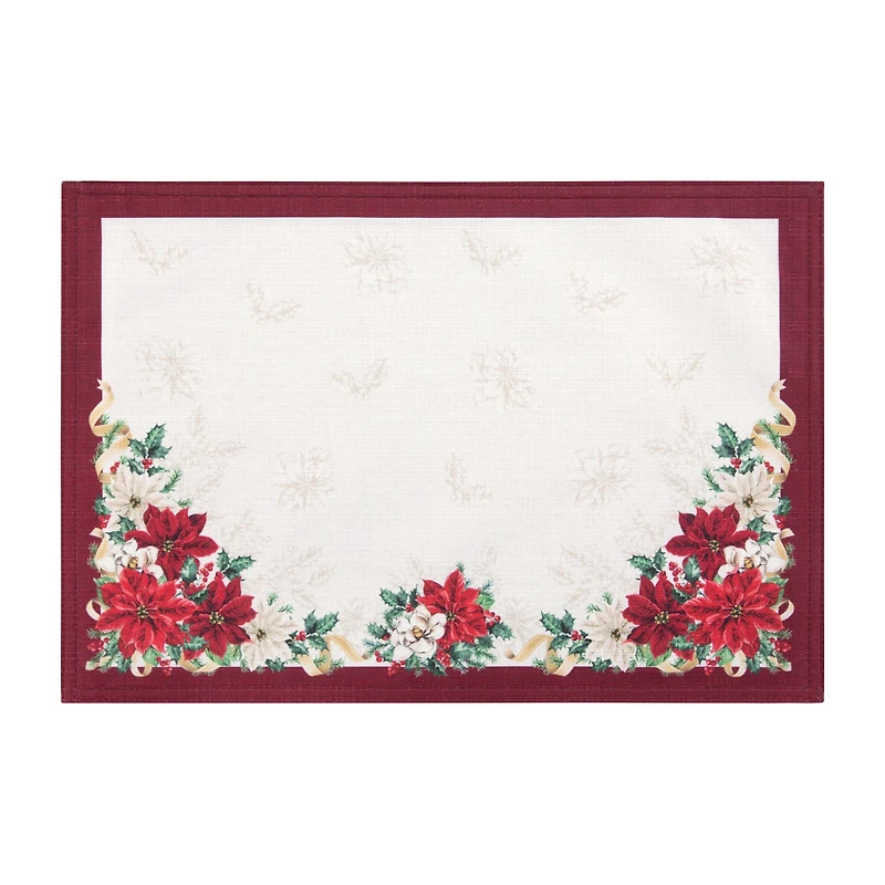 Threadmade Poinsettia Garlands Engineered 4-pc. Placemat
