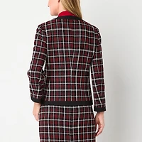 Black Label by Evan-Picone Plaid Womens Regular Fit Suit Jacket