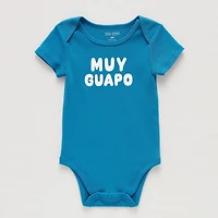 Okie Dokie Baby Boys Round Neck Short Sleeve Rib Bodysuit