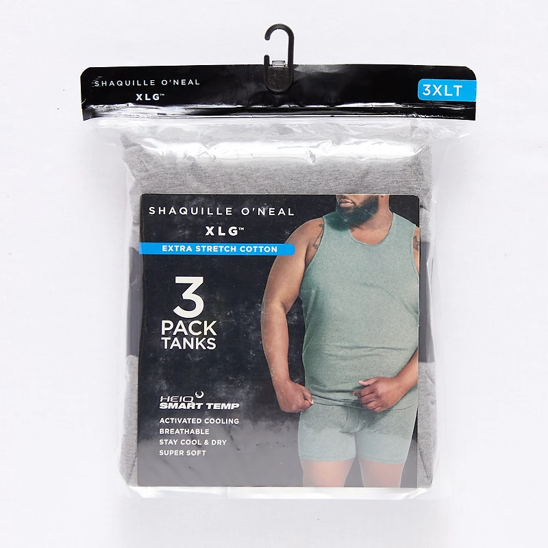 Shaquille O'Neal XLG™ Activated Cooling Mens Crew Neck Sleeveless 3 Pack Big and Tall Tank