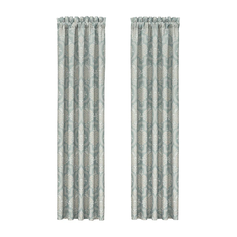 Royal Court Tranquilty Rod Pocket Room Darkening Set of 2 Curtain Panel