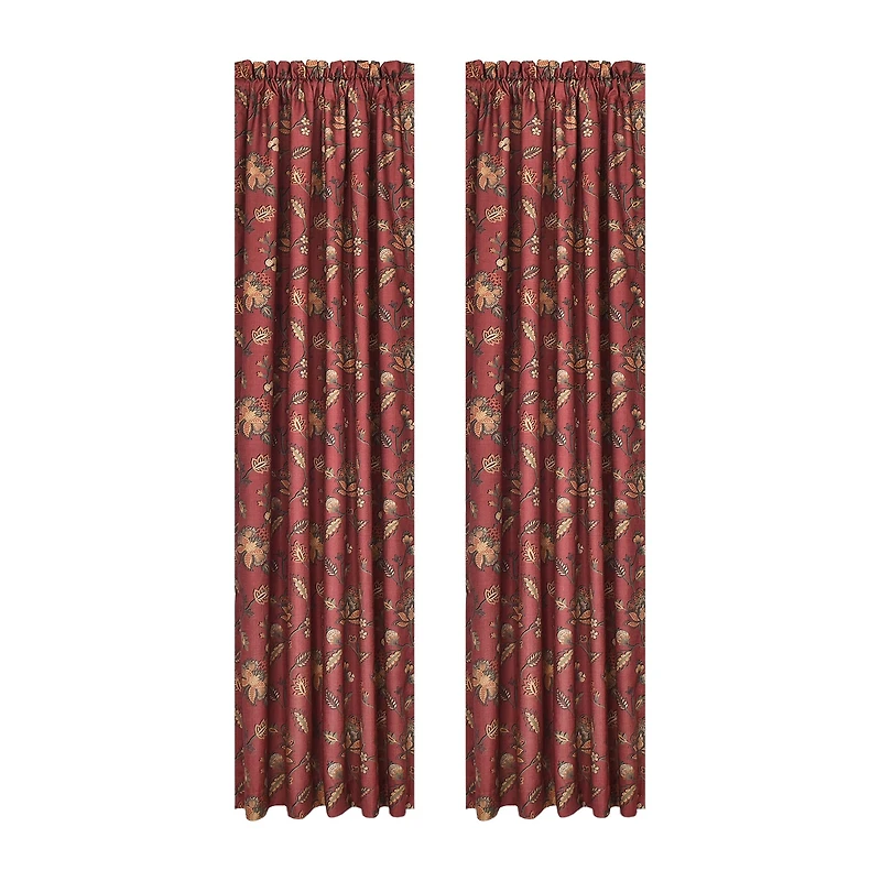 Royal Court Bari Rod Pocket Room Darkening Set of 2 Curtain Panel