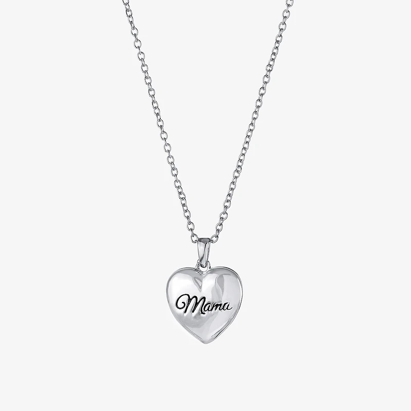 Silver Reflections Mama Womens Pure Silver Over Brass 18 Inch Locket Necklace