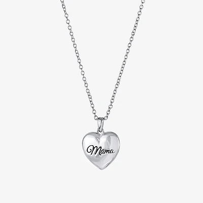 Silver Reflections Mama Womens Pure Silver Over Brass 18 Inch Locket Necklace