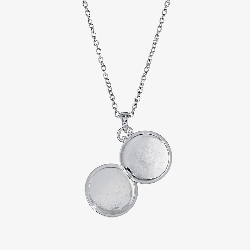 Silver Reflections Womens Pure Silver Over Brass 18 Inch Locket Necklace