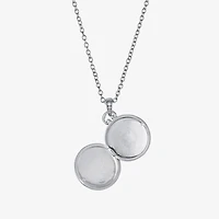 Silver Reflections Womens Pure Silver Over Brass 18 Inch Locket Necklace