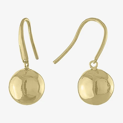 Silver Reflections Womens 14K Gold Over Brass Drop Earrings