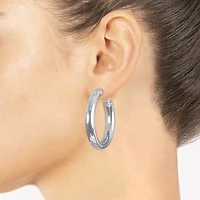 Silver Reflections Womens 36.8mm Hoop Earrings