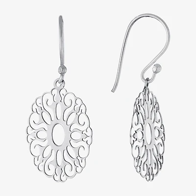 Silver Treasures Womens Sterling Silver Drop Earrings
