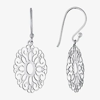 Silver Treasures Womens Sterling Silver Drop Earrings