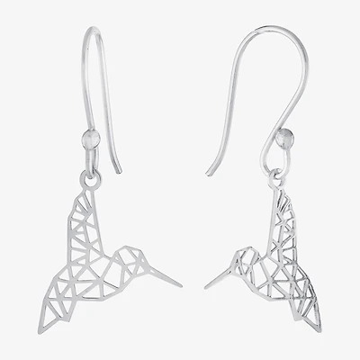 Silver Treasures Hummingbird Womens Sterling Silver Drop Earrings