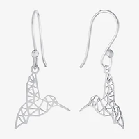 Silver Treasures Hummingbird Womens Sterling Silver Drop Earrings
