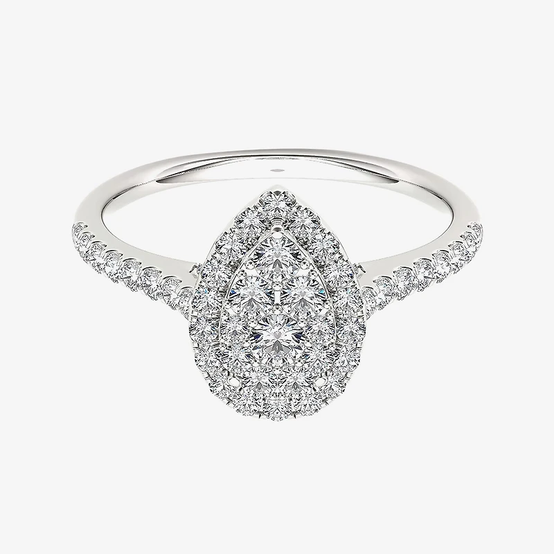 3/4 CT.T.W. Natural Diamond 10K Gold Pear-Shaped Engagement Ring