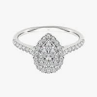 3/4 CT.T.W. Natural Diamond 10K Gold Pear-Shaped Engagement Ring