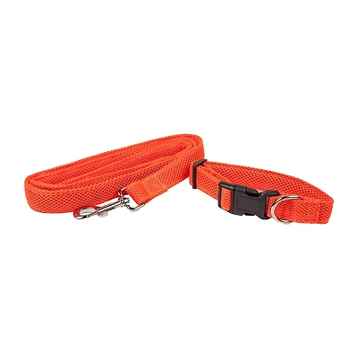 Pet Life Aero Mesh 2-In-1 Dual Sided Comfortable And Breathable Adjustable Mesh-Collar 4 Ft Dog Leash