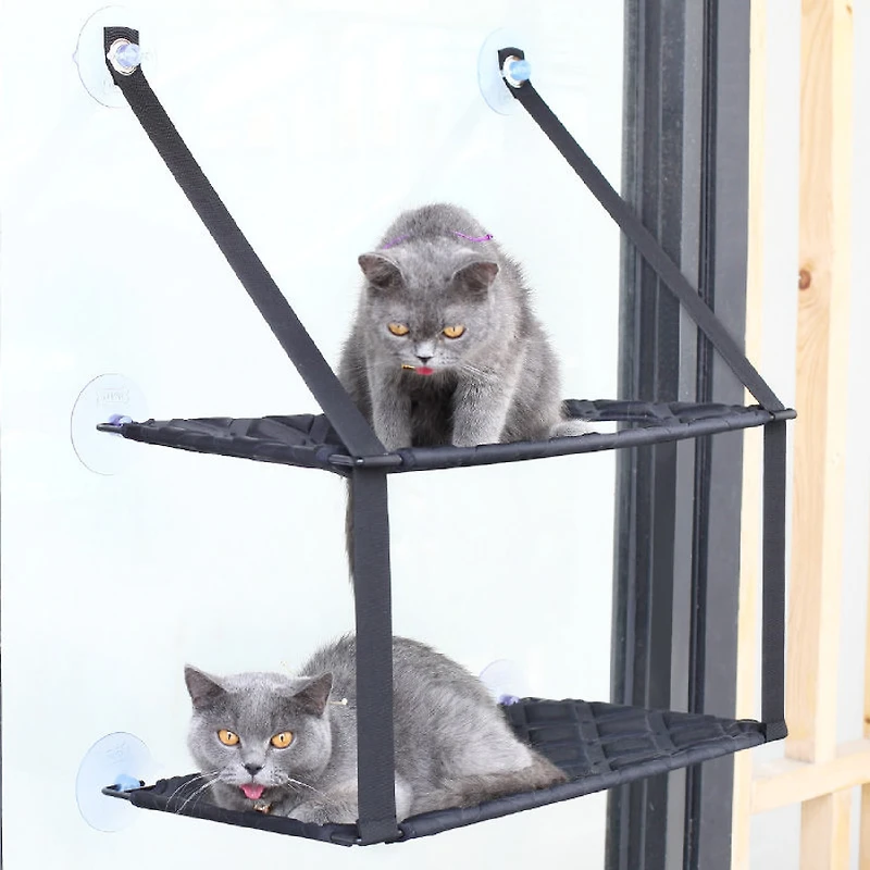 Pet Life Laze Suction Cupped Dual-Leveled Kitty Lounger Pet Bed