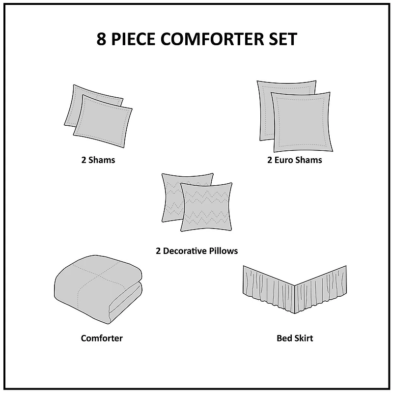 510 Design Josefina 8-pc. Midweight Embroidered Comforter Set