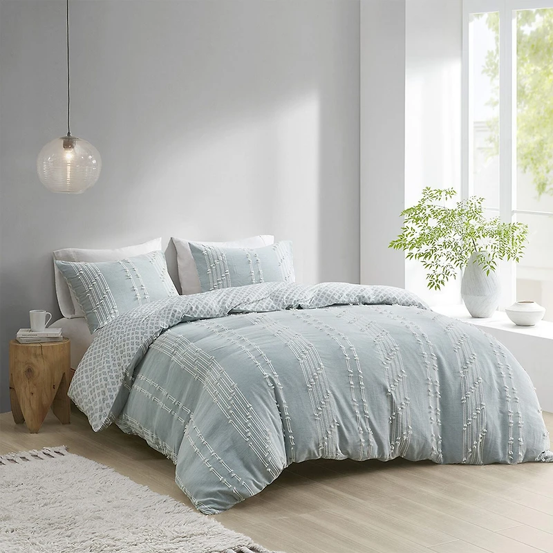 INK+IVY Kara 3 Piece Cotton Jacquard Comforter Set
