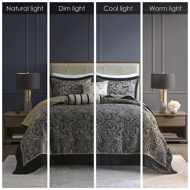 Madison Park Whitman 5 Piece Reversible Jacquard Bedspread Set