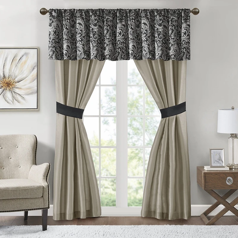 Madison Park Essentials Cadence 24-Pc Complete Bedding Set with Sheets and Window Treatments