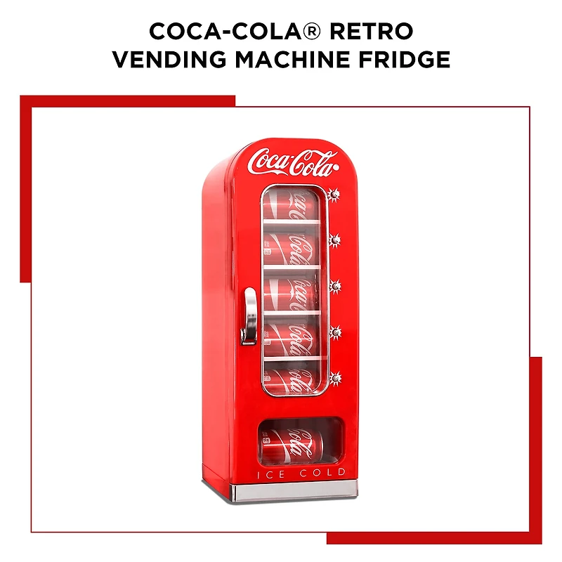 Coca-Cola Retro Vending Machine 10 Can Mini Fridge- Red- AC/DC