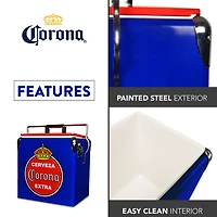 Corona Retro Ice Chest Cooler with Bottle Opener 13L (14 qt)- Blue and Red