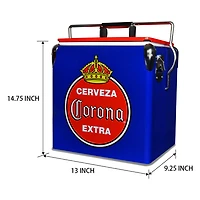 Corona Retro Ice Chest Cooler with Bottle Opener 13L (14 qt)- Blue and Red
