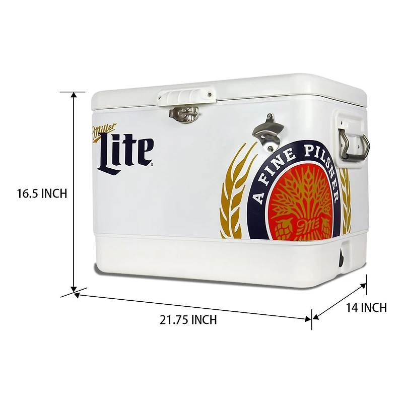 Miller Lite Ice Chest Cooler with Bottle Opener- 51L (54 qt)- 85 Cans