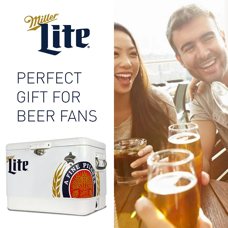Miller Lite Ice Chest Cooler with Bottle Opener- 51L (54 qt)- 85 Cans