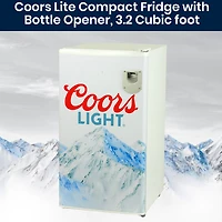 Coors Light Compact Fridge with Bottle Opener- 90 L/ 95 Qt 3.2 Cu Ft