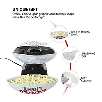 Coors Light Hot Air Popcorn Maker Air-Popper with Football Serving Bowl