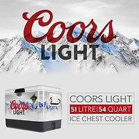 Coors Light Ice Chest Cooler with Bottle Opener- 51L (54 qt)- 85 Cans