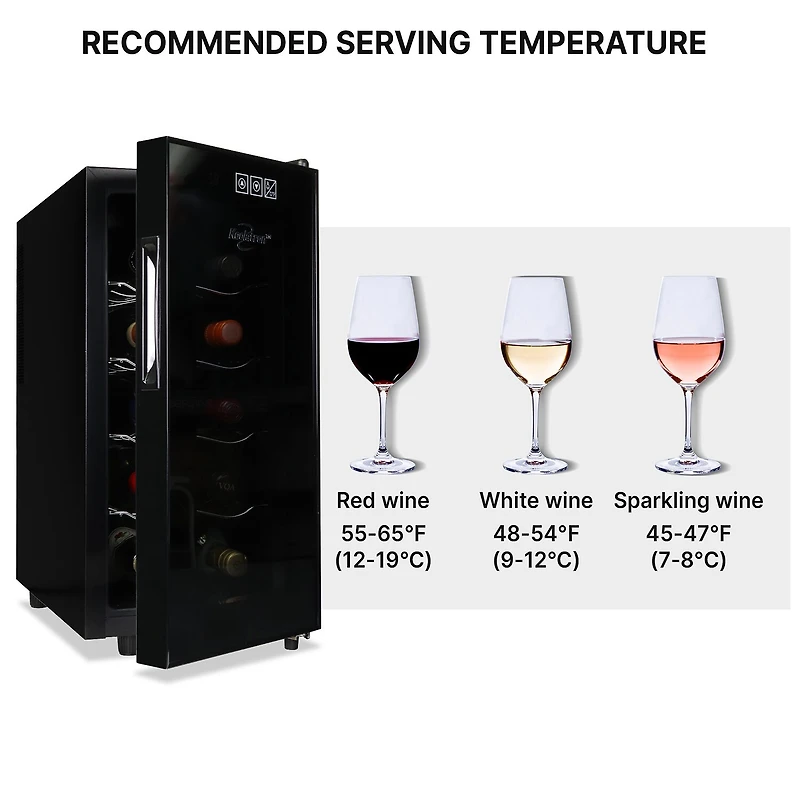 Koolatron Urban Series 10 Bottle Wine Cooler Freestanding Wine Fridge