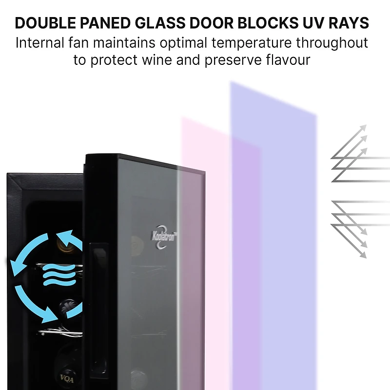 Koolatron 12 Bottle Dual Zone Wine Cooler Freestanding Wine Fridge