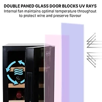 Koolatron 12 Bottle Deluxe Wine Cooler Freestanding Wine Fridge