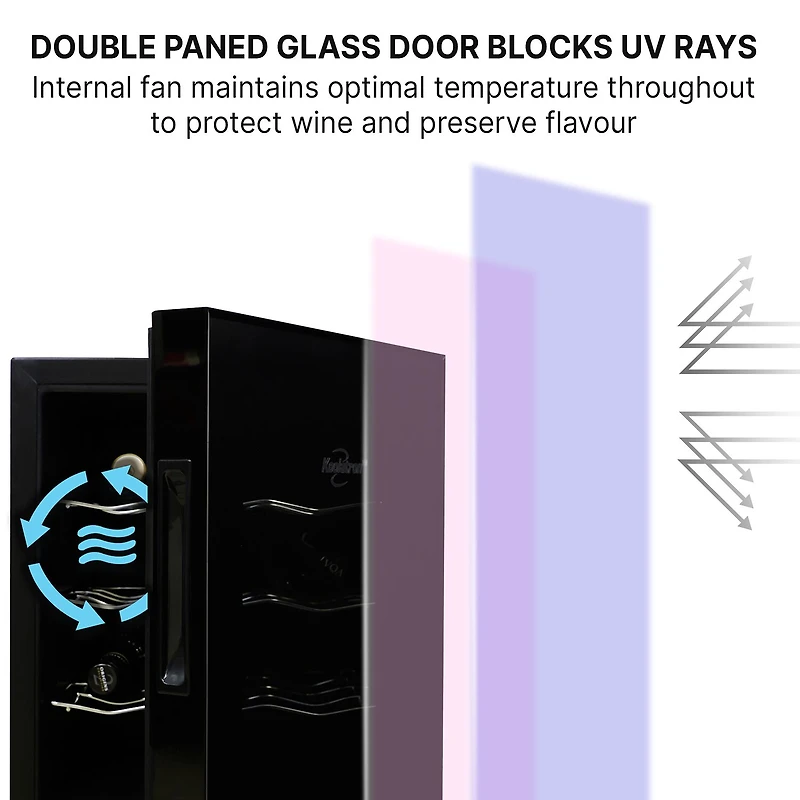 Koolatron 24 Bottle Dual Zone Wine Cooler Freestanding Wine Fridge