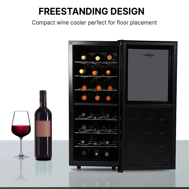 Koolatron 24 Bottle Dual Zone Wine Cooler Freestanding Wine Fridge