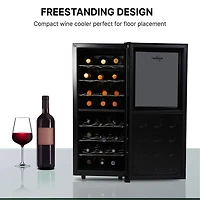 Koolatron 24 Bottle Dual Zone Wine Cooler Freestanding Wine Fridge