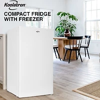 Koolatron Compact Fridge with Freezer- 3.2 Cu Ft- White