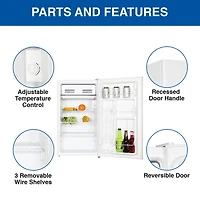 Koolatron Compact Fridge with Freezer- 3.2 Cu Ft- White