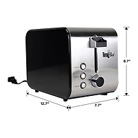 Total Chef 2-Slice Stainless Steel Toaster with Defrost and Reheat