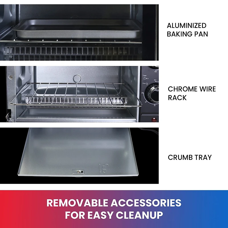 Total Chef 4-Slice Toaster Oven- 1000 Watts