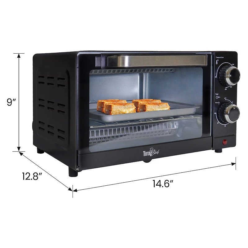 Total Chef 4-Slice Toaster Oven- 1000 Watts