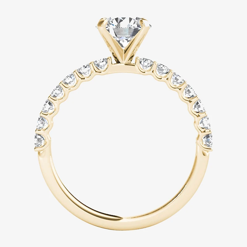 1 CT.T.W. Natural Round Diamond 14K Gold Engagement Ring