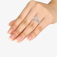 1 CT.T.W. Natural Diamond 10K White Gold Bridal Ring Set