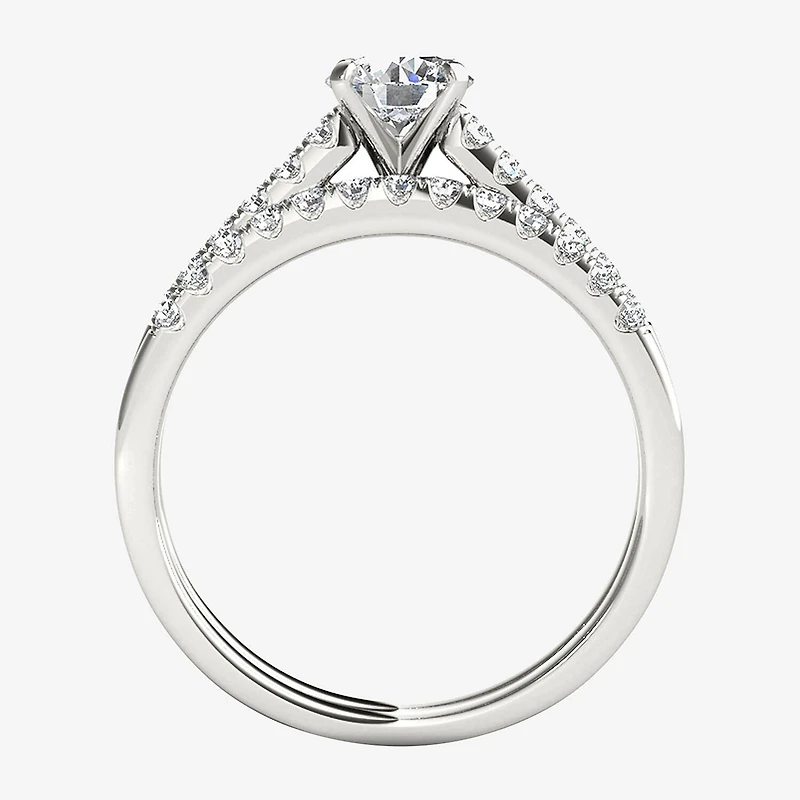 1 CT.T.W. Natural Diamond 10K White Gold Bridal Ring Set