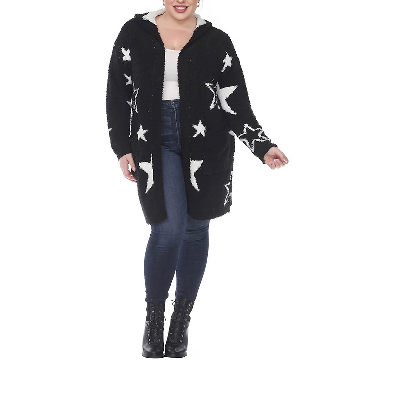White Mark Womens Plus Hooded Midweight Coat